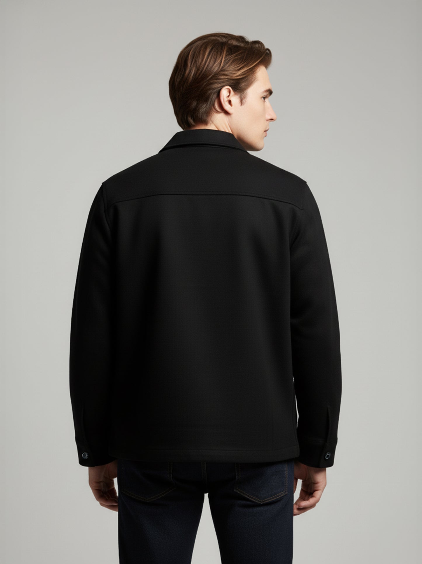 Celio* Men Black Solid Regular Fit Polyester Jackets