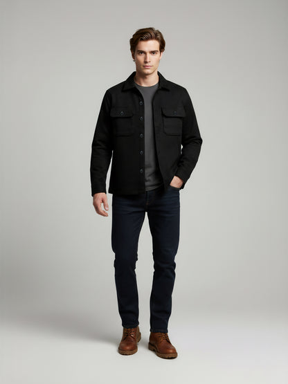 Celio* Men Black Solid Regular Fit Polyester Jackets