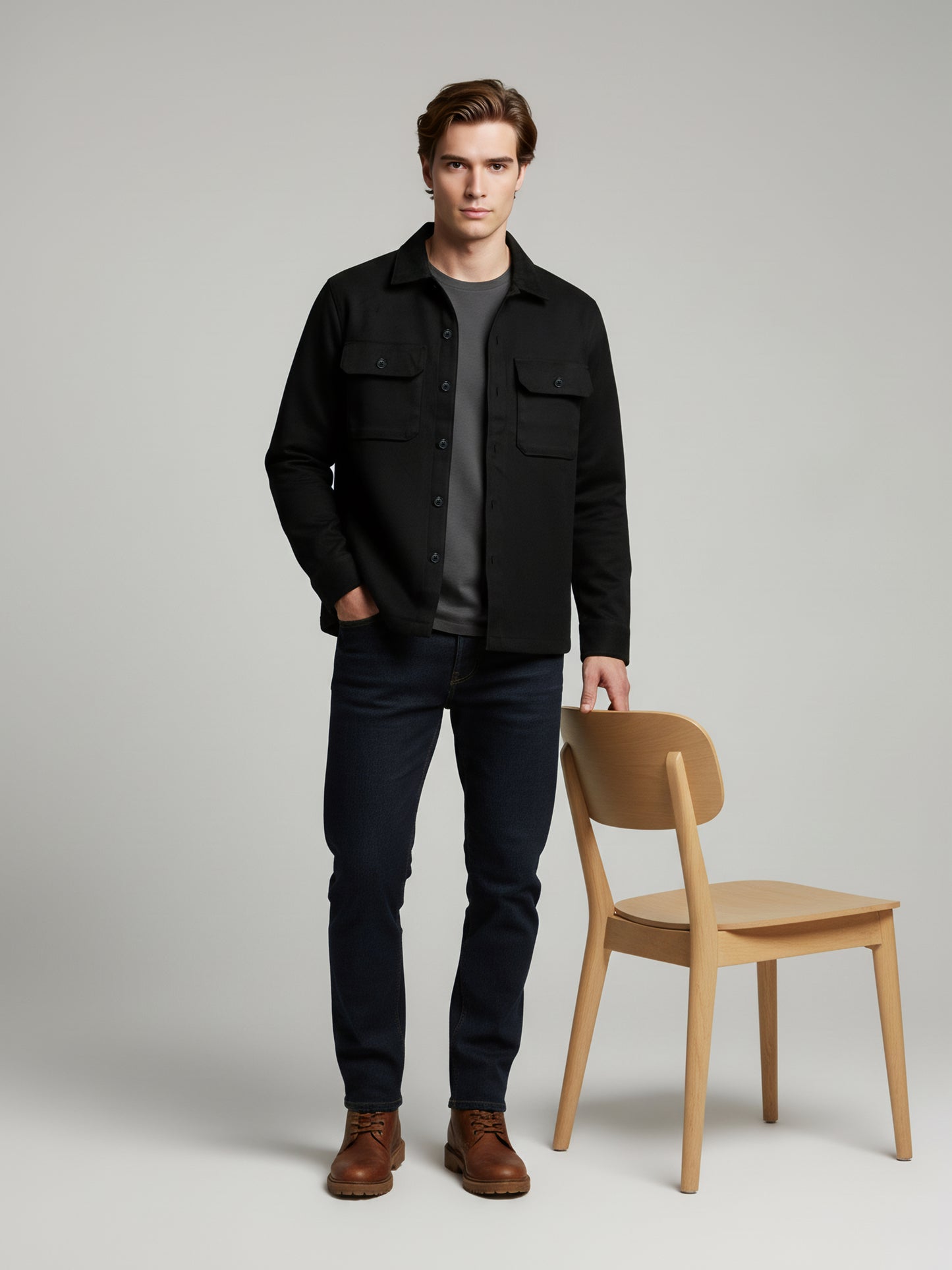 Celio* Men Black Solid Regular Fit Polyester Jackets