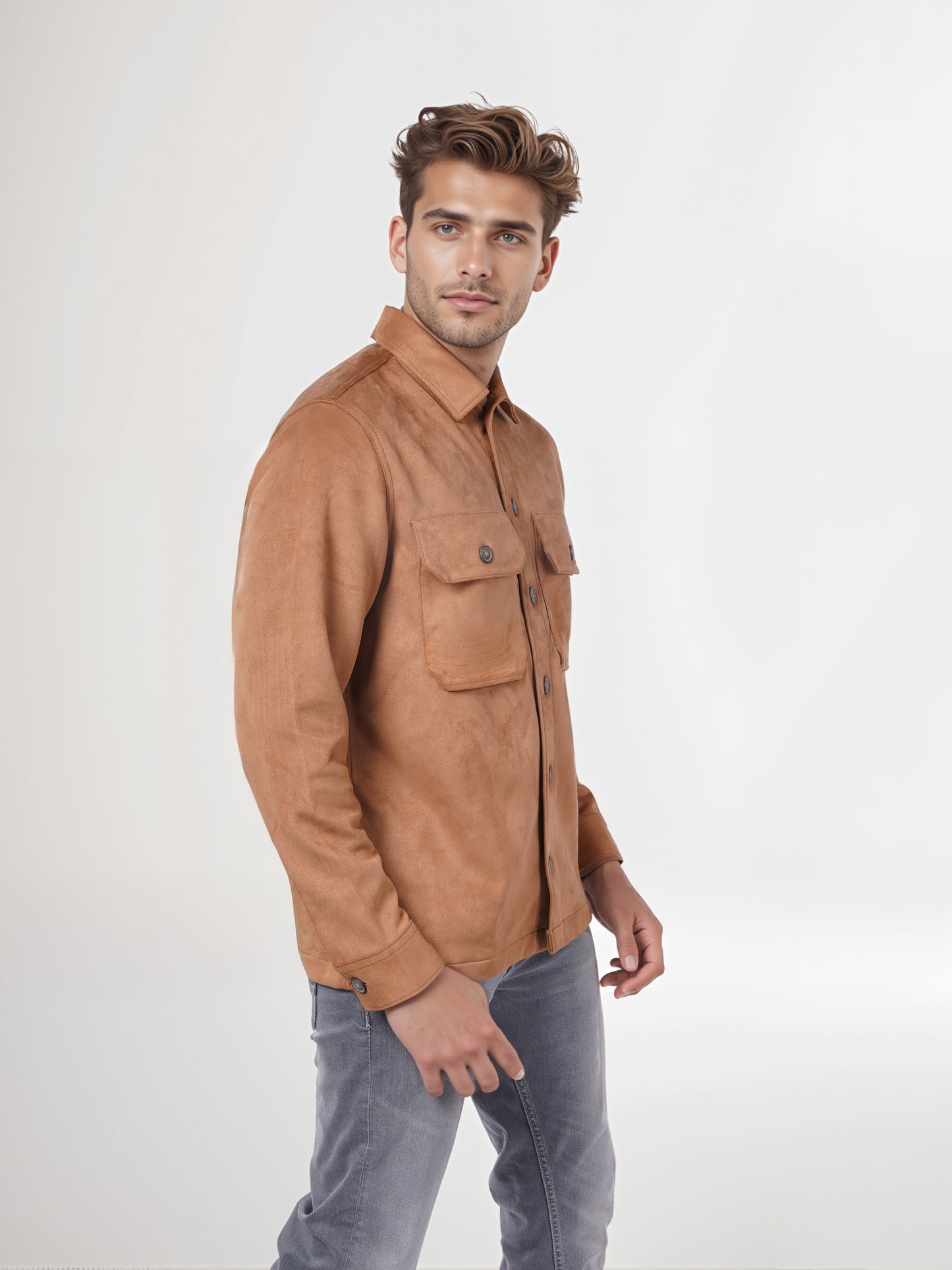 Celio* Men Brown Solid Regular Fit Polyester Jacket