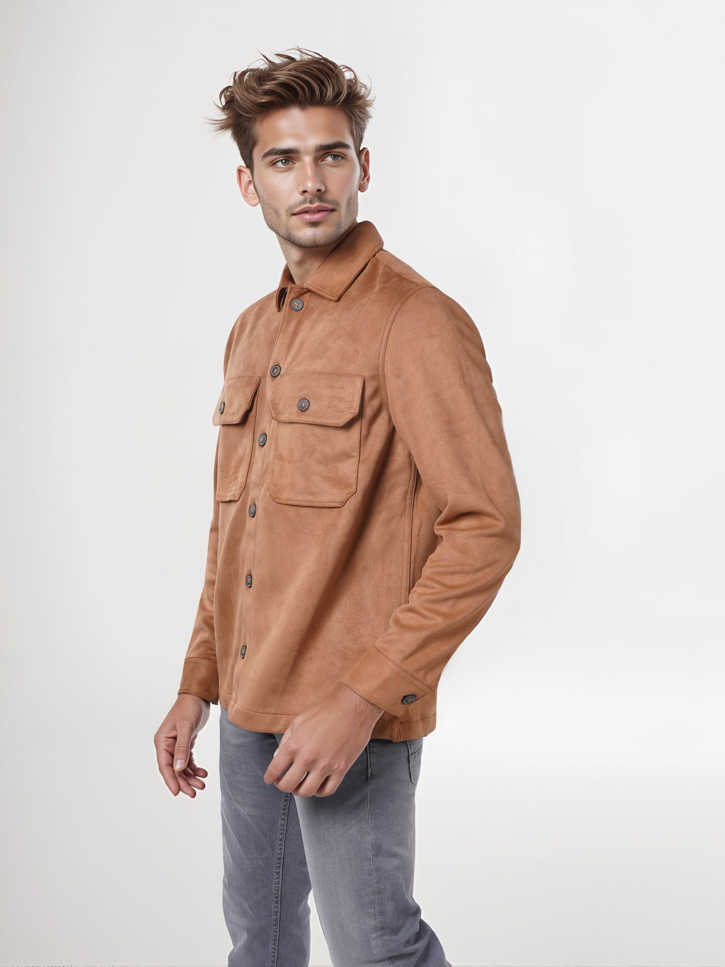 Celio* Men Brown Solid Regular Fit Polyester Jacket