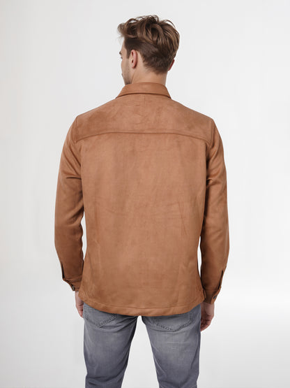 Celio* Men Brown Solid Regular Fit Polyester Jacket