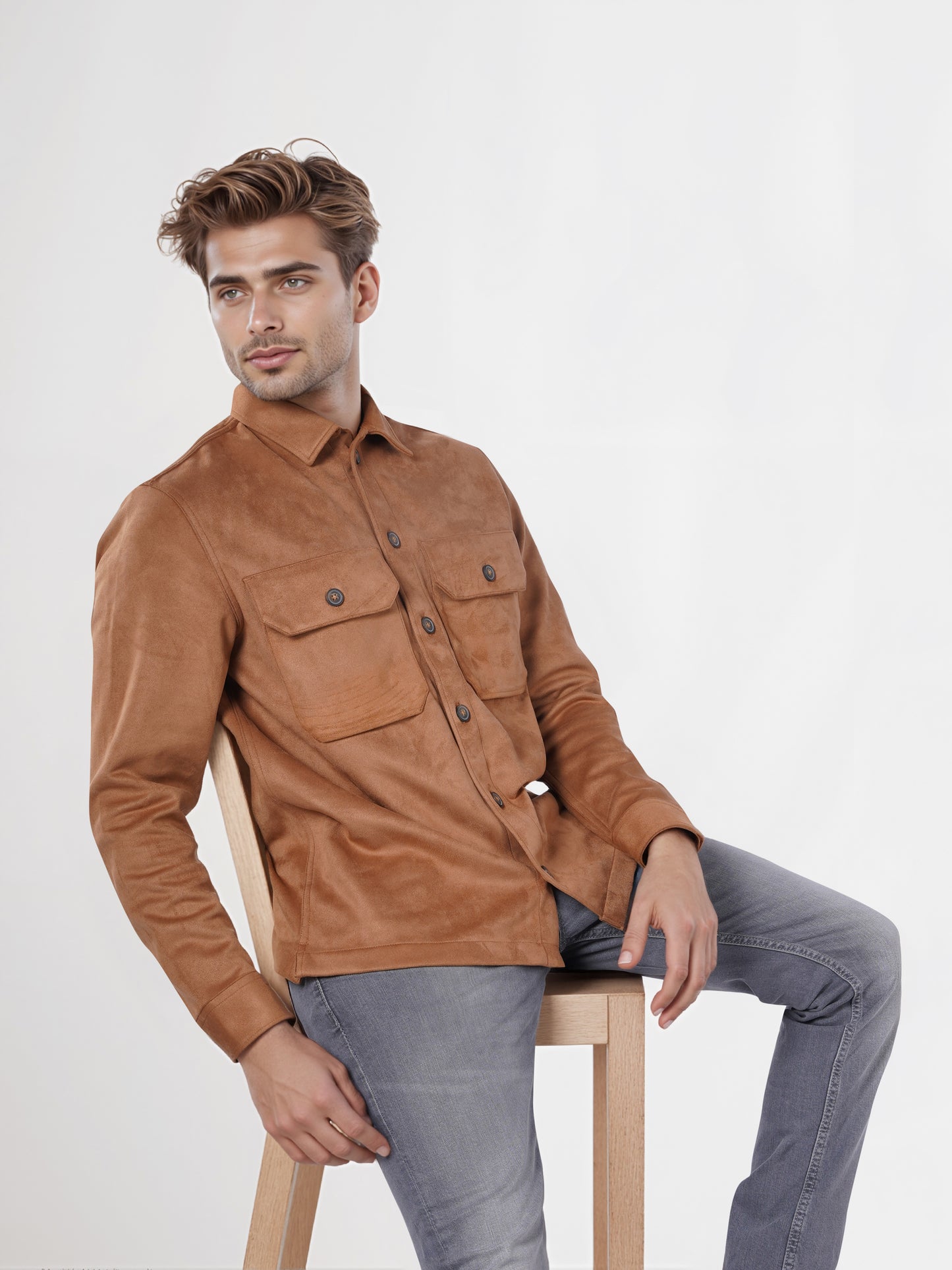 Celio* Men Brown Solid Regular Fit Polyester Jacket