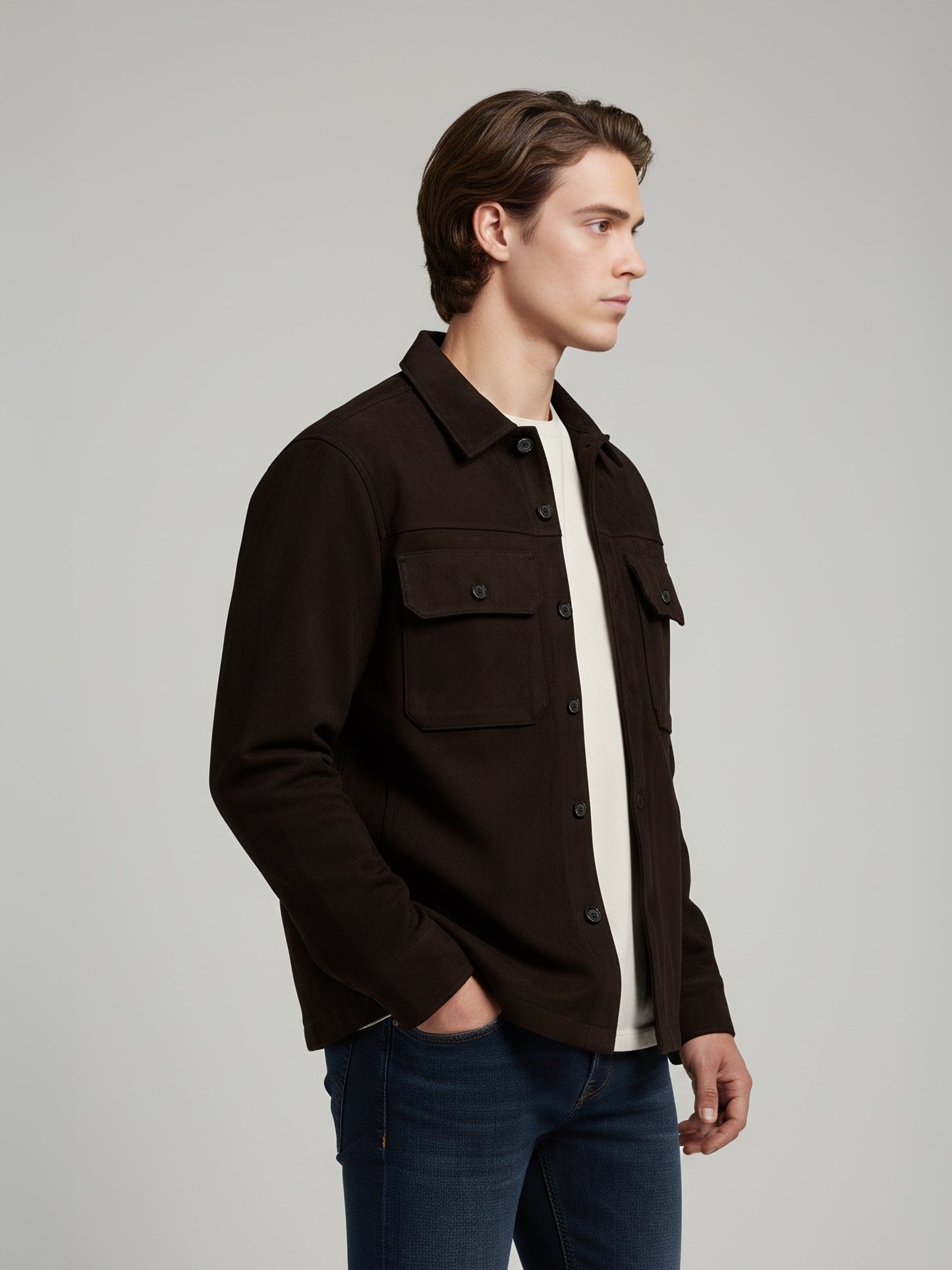 Celio* Men Brown Solid Regular Fit Polyester Jackets