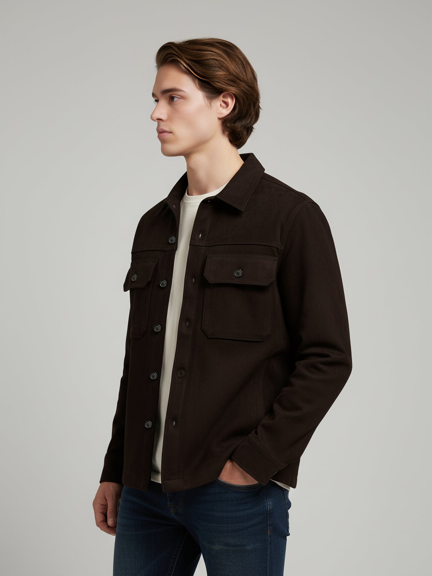 Celio* Men Brown Solid Regular Fit Polyester Jackets