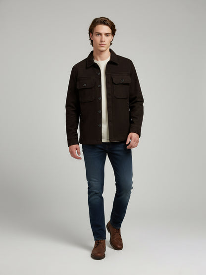 Celio* Men Brown Solid Regular Fit Polyester Jackets