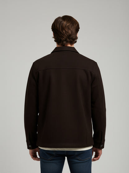 Celio* Men Brown Solid Regular Fit Polyester Jackets