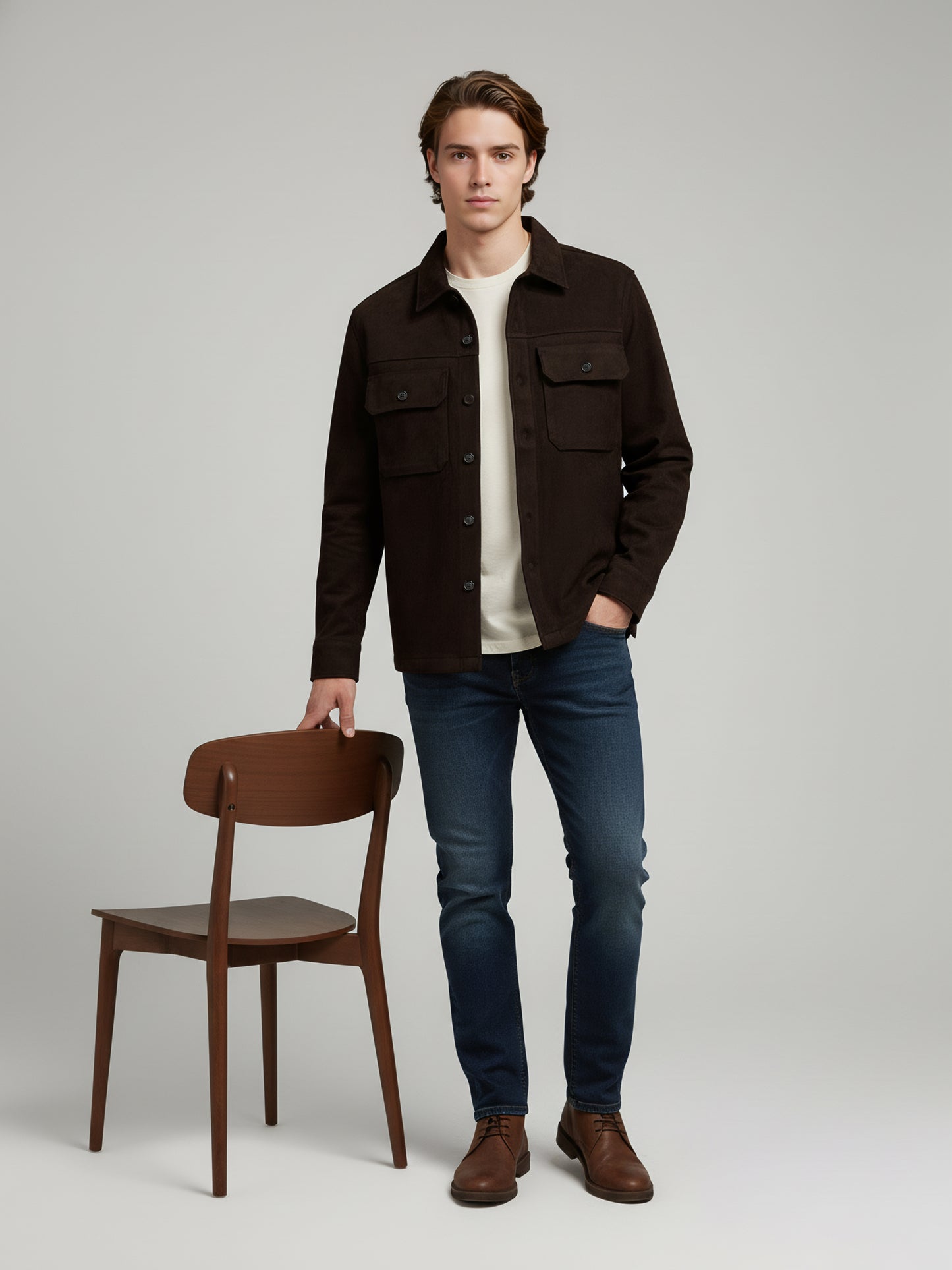 Celio* Men Brown Solid Regular Fit Polyester Jackets