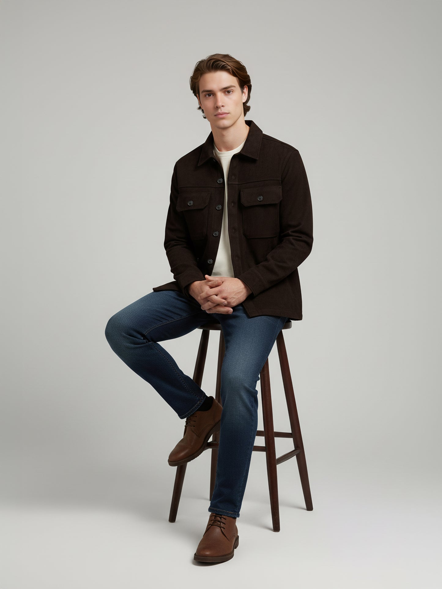 Celio* Men Brown Solid Regular Fit Polyester Jackets