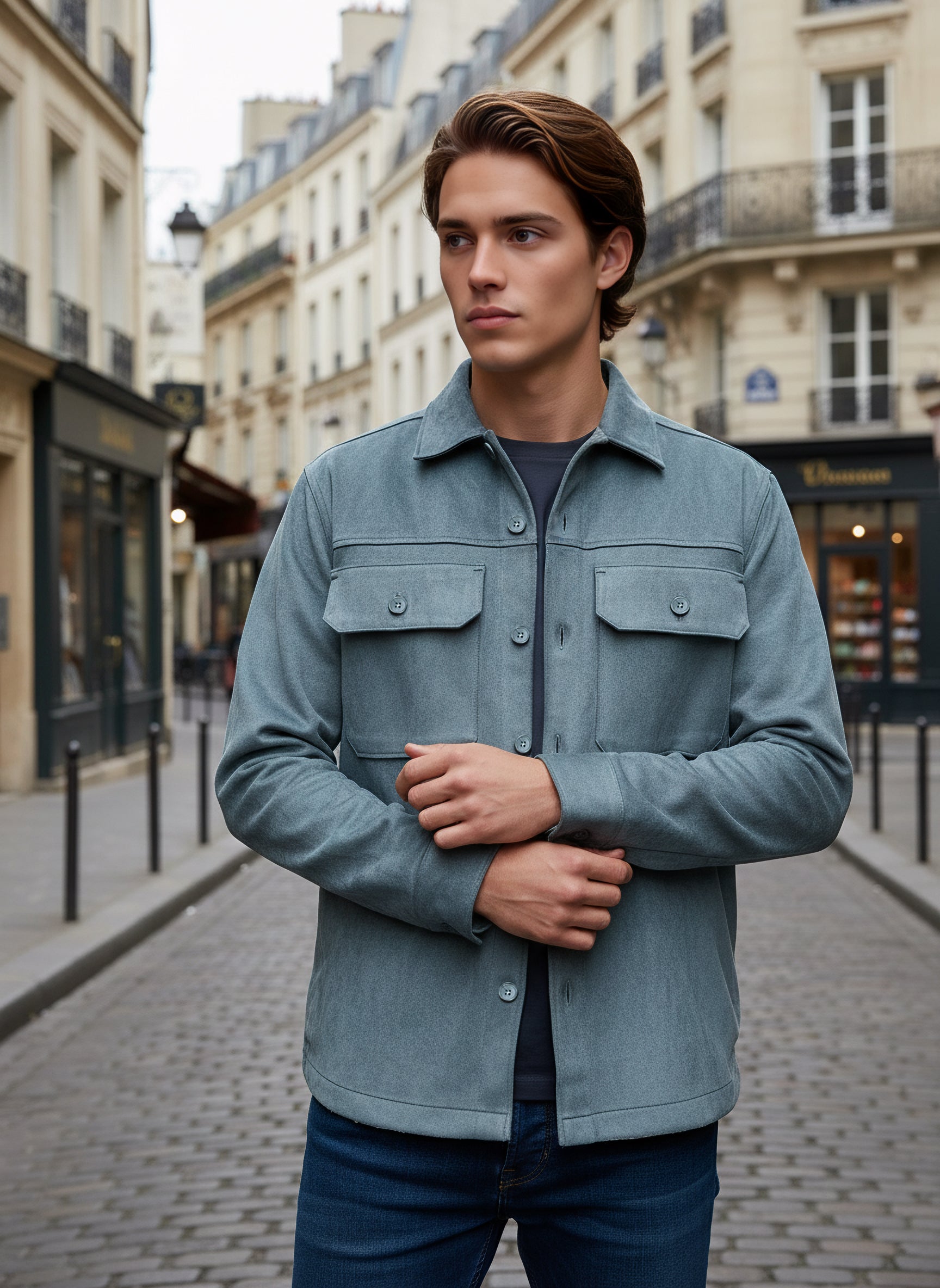 Celio* Men Green Solid Regular Fit Polyester Jackets