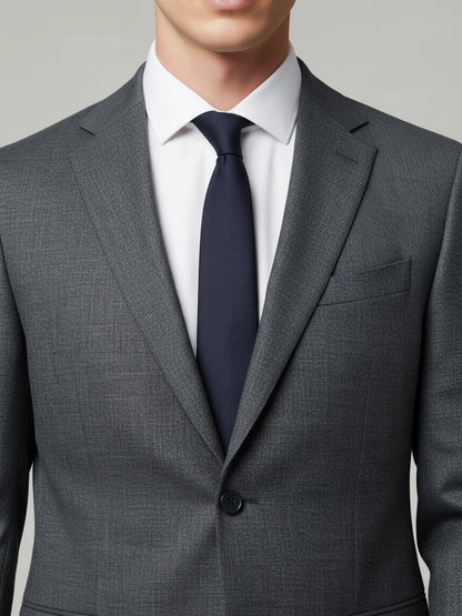 Celio Men Grey Solid Slim Fit Wool Blazer