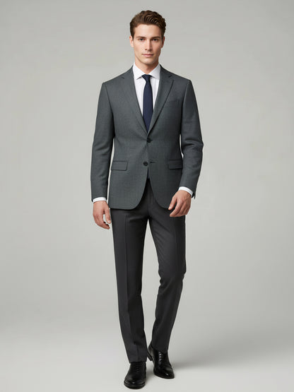 Celio Men Grey Solid Slim Fit Wool Blazer