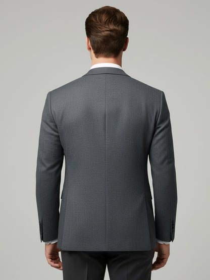 Celio Men Grey Solid Slim Fit Wool Blazer
