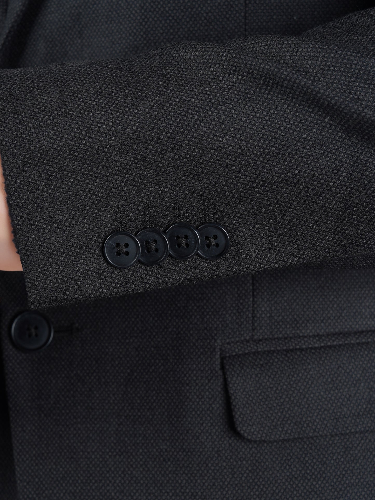 Celio* Men Black Solid Slim Fit Wool Blazer