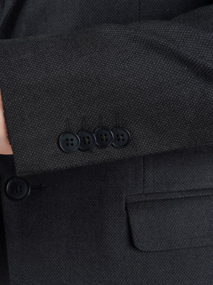 Celio* Men Black Solid Slim Fit Wool Blazer