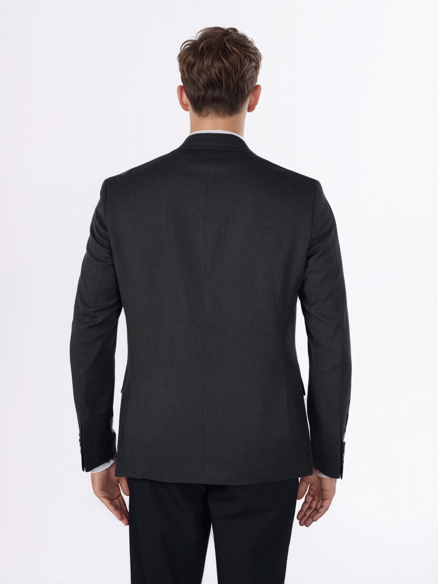 Celio* Men Black Solid Slim Fit Wool Blazer