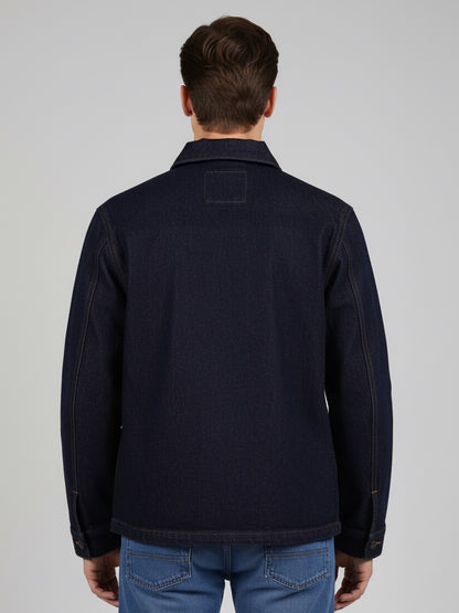 Celio* Men Blue Solid Regular Fit Cotton Jackets