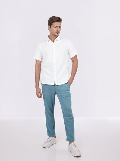 Celio* Men White Solid Regular Fit Cotton Shirts