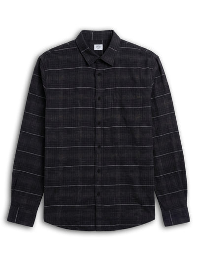 Celio Checks Regular Fit Cotton Black Shirts
