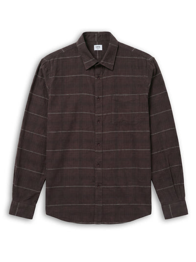 Celio Checks Regular Fit Cotton Brown Shirts