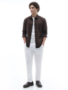 Celio Checks Regular Fit Cotton Brown Shirts