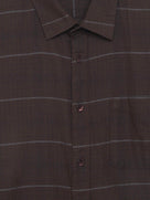 Celio Checks Regular Fit Cotton Brown Shirts