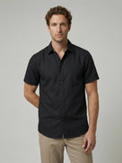Celio Men Black Solid Regular Fit Cotton Shirts