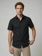 Celio Men Black Solid Regular Fit Cotton Shirts