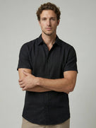 Celio Men Black Solid Regular Fit Cotton Shirts