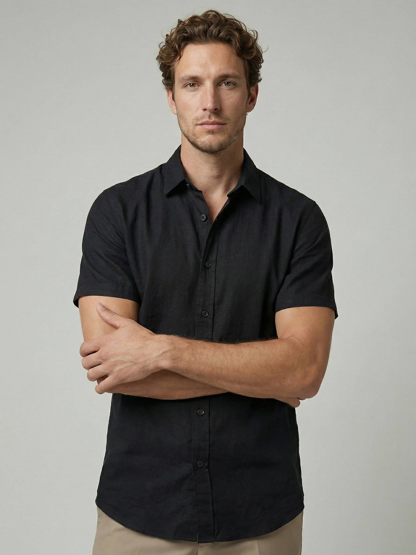Celio Men Black Solid Regular Fit Cotton Shirts