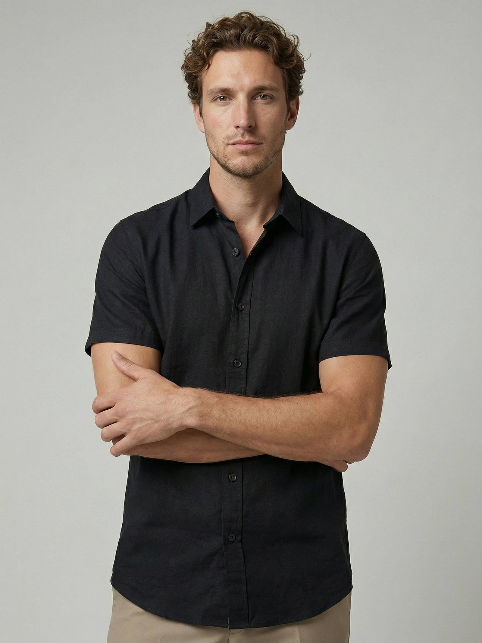 Celio Men Black Solid Regular Fit Cotton Shirts