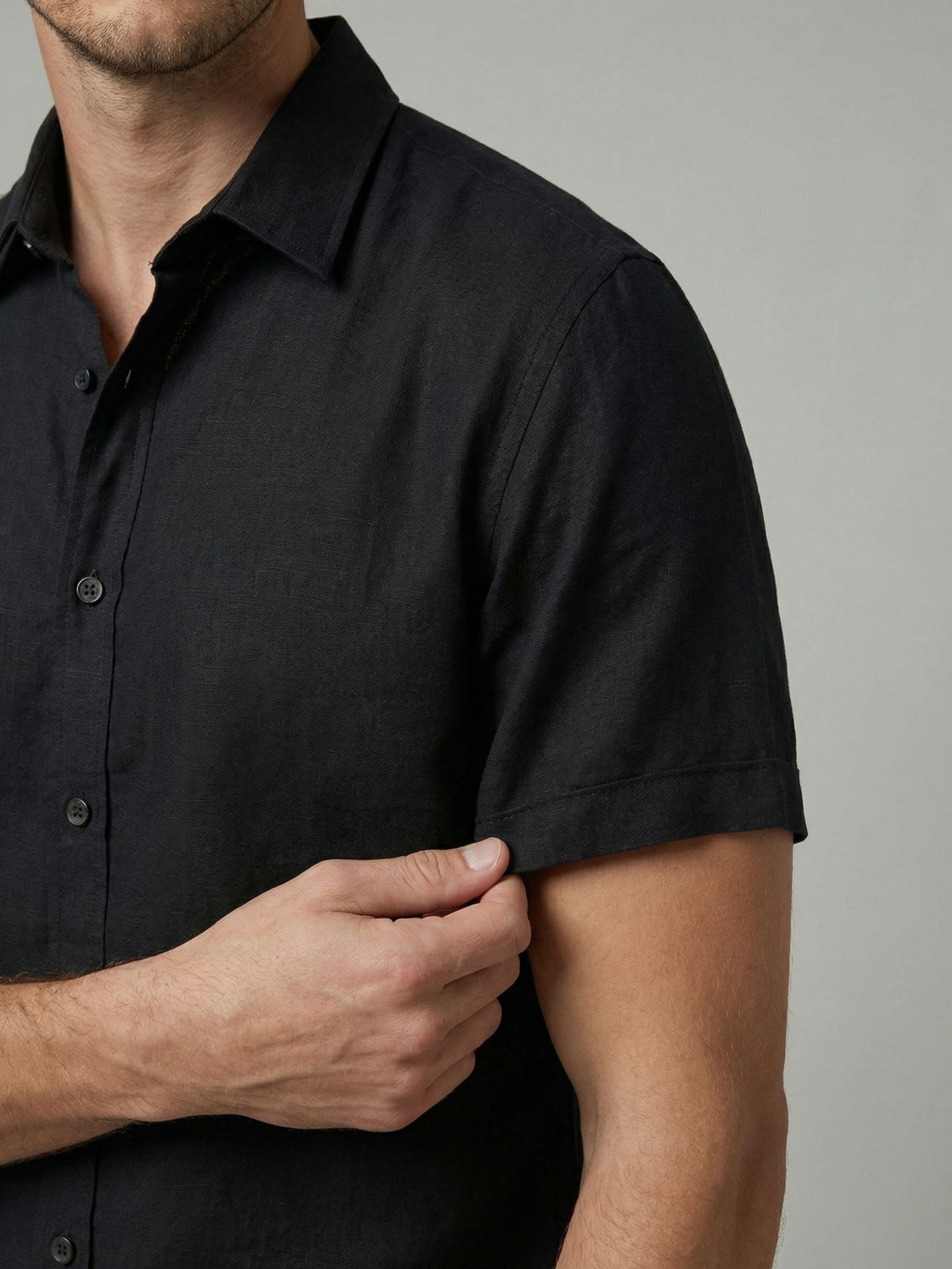 Celio Men Black Solid Regular Fit Cotton Shirts
