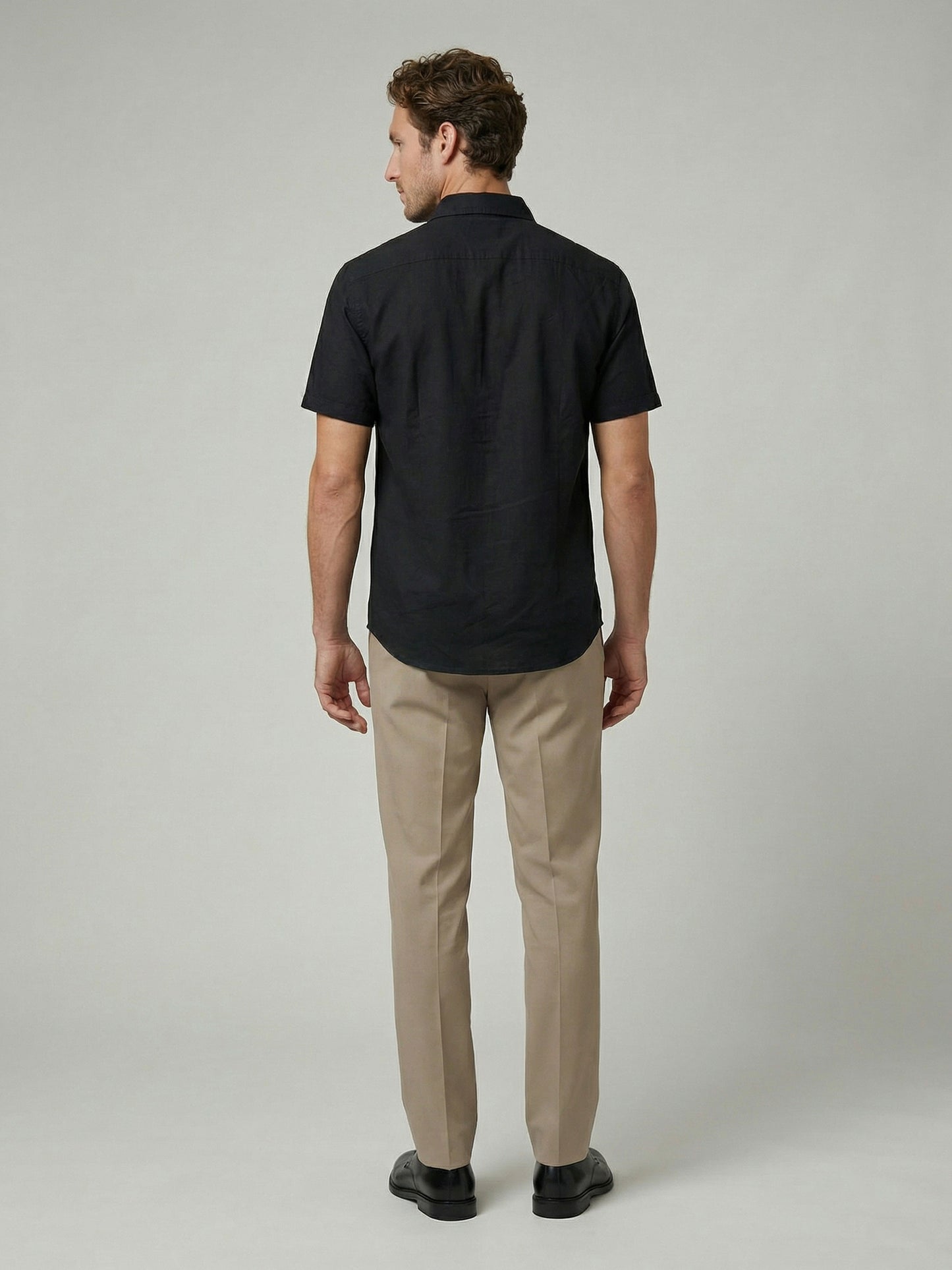Celio Men Black Solid Regular Fit Cotton Shirts