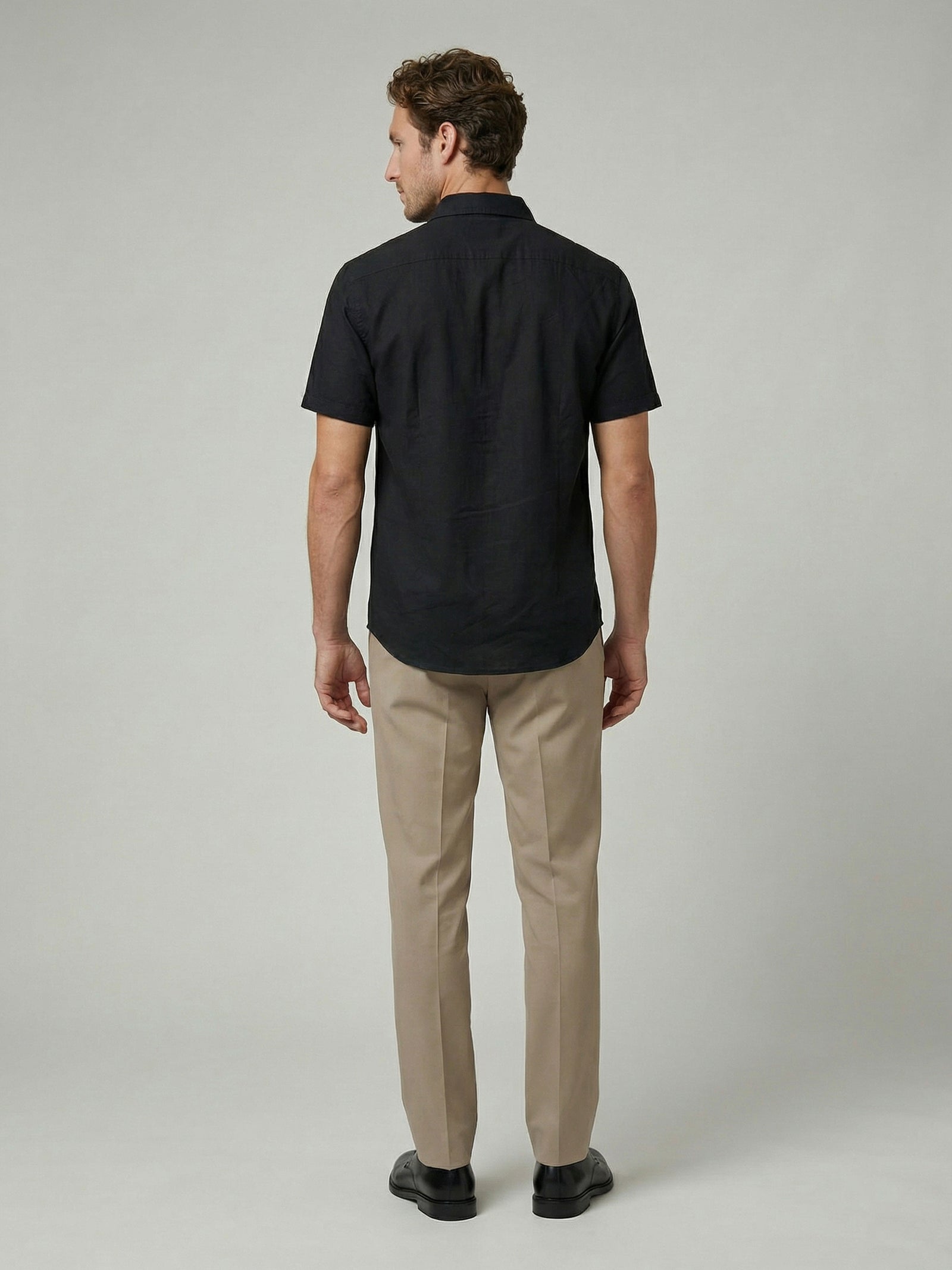 Celio Men Black Solid Regular Fit Cotton Shirts