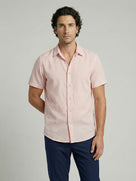 Celio Men Pink Solid Regular Fit Cotton Shirts