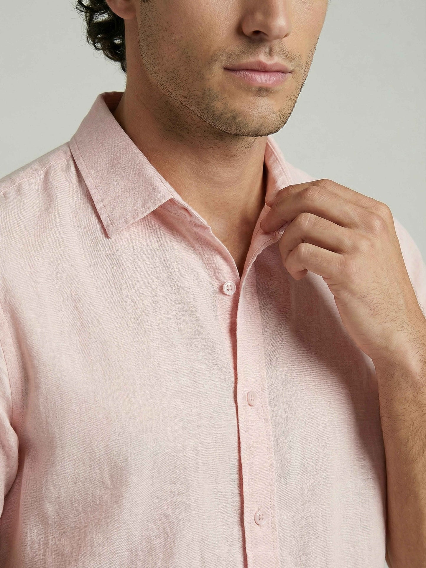 Celio Men Pink Solid Regular Fit Cotton Shirts