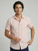 Celio Men Pink Solid Regular Fit Cotton Shirts