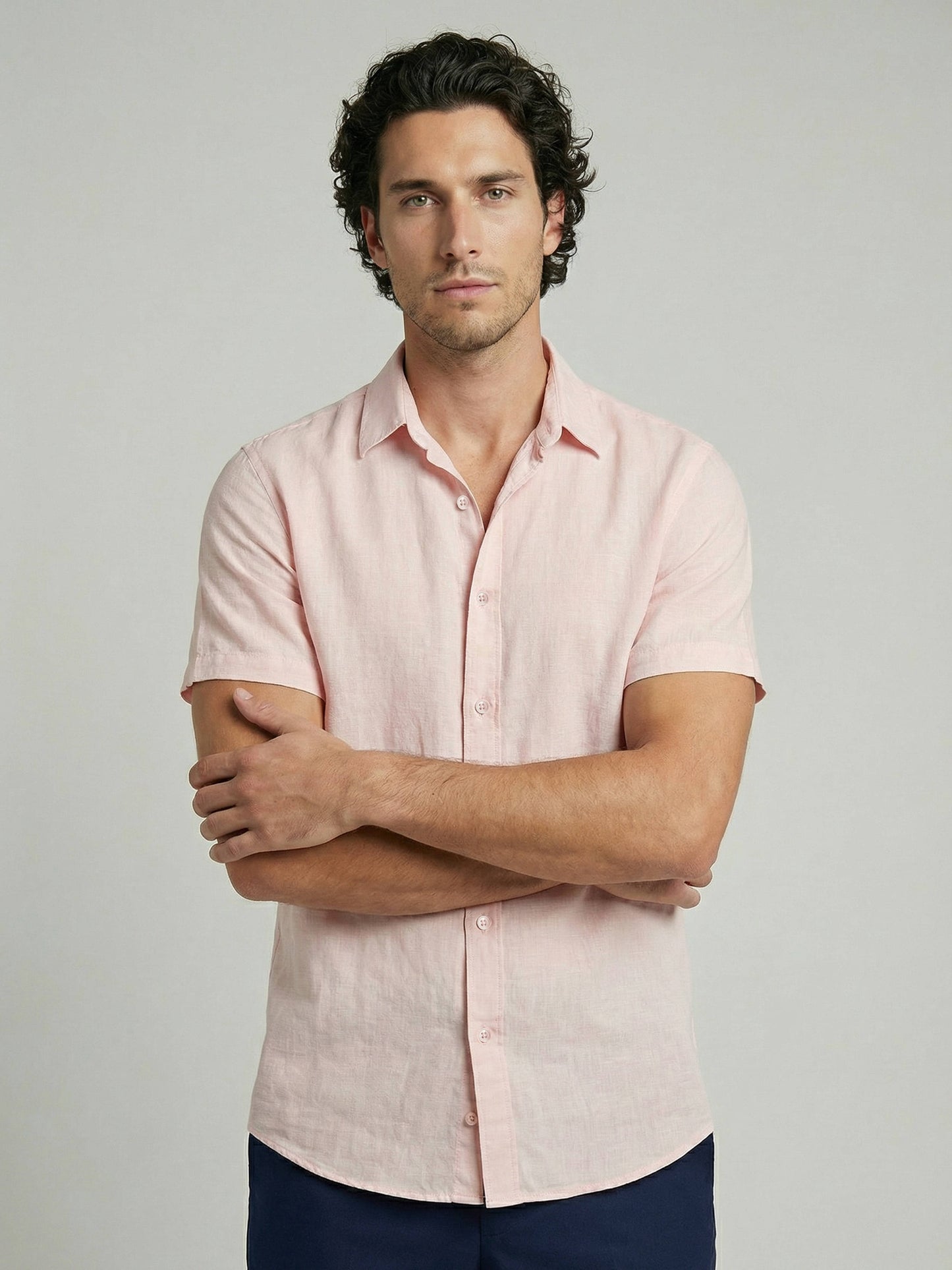 Celio Men Pink Solid Regular Fit Cotton Shirts