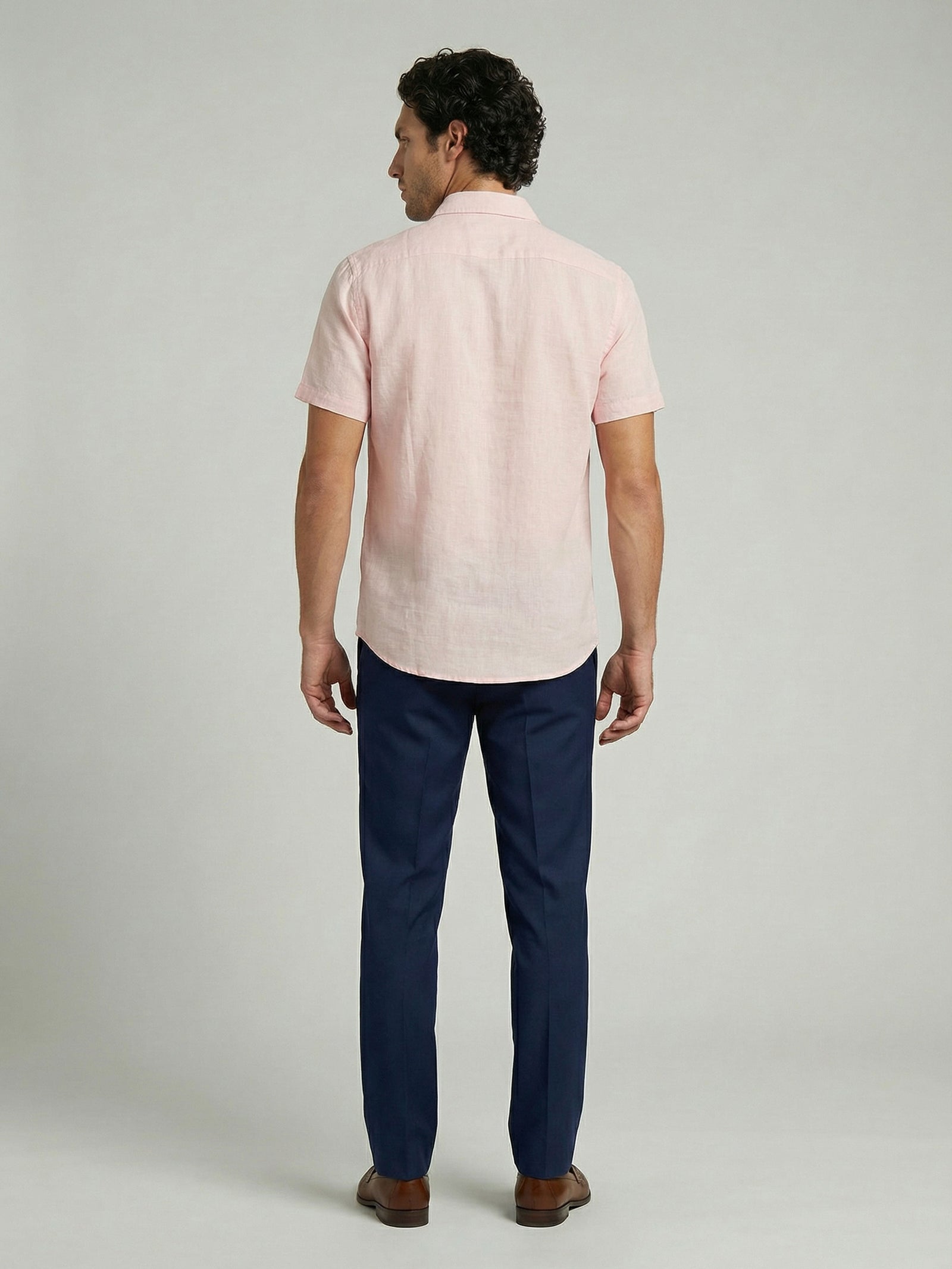 Celio Men Pink Solid Regular Fit Cotton Shirts