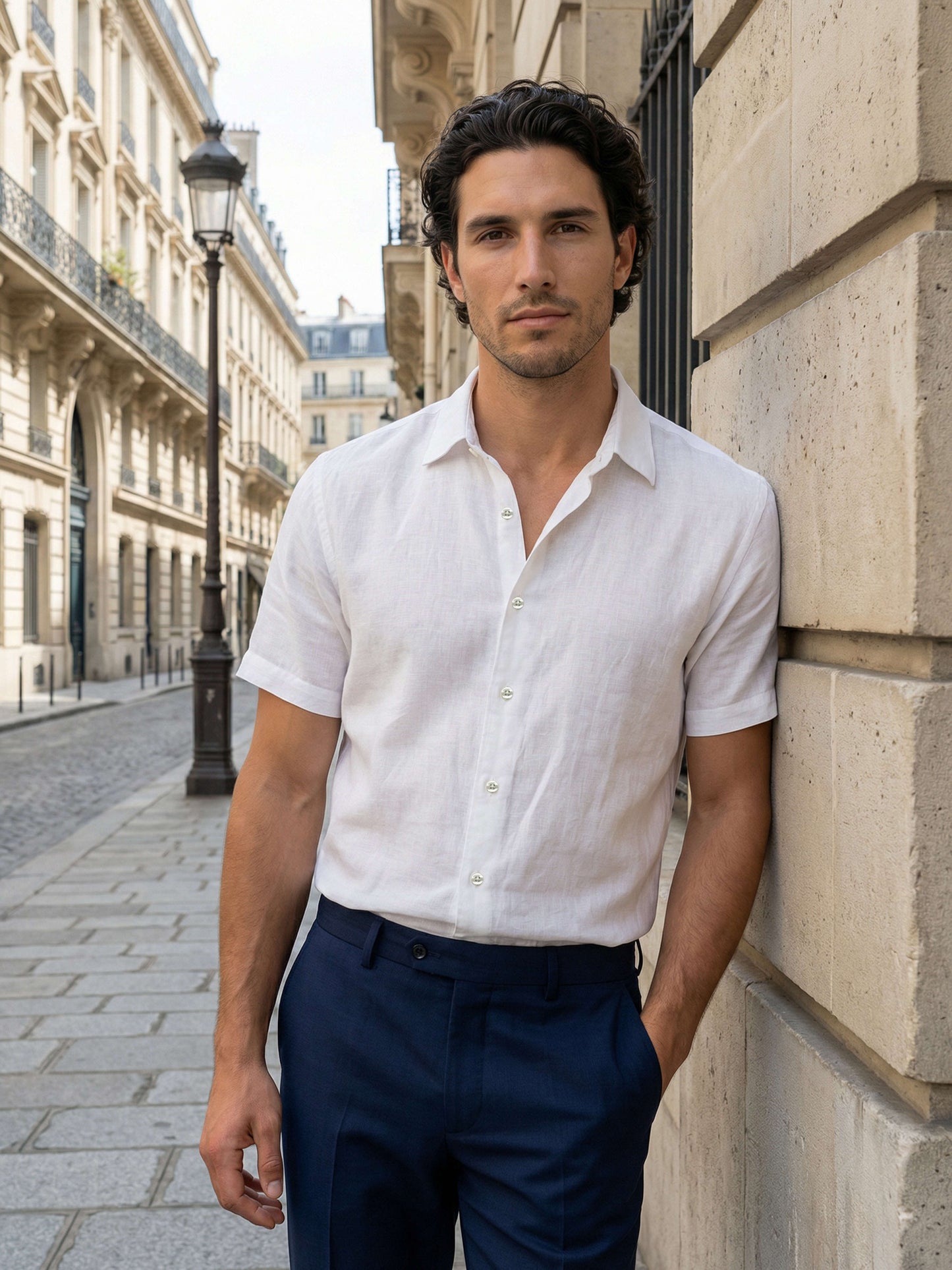 Celio Men White Solid Regular Fit Cotton Shirts