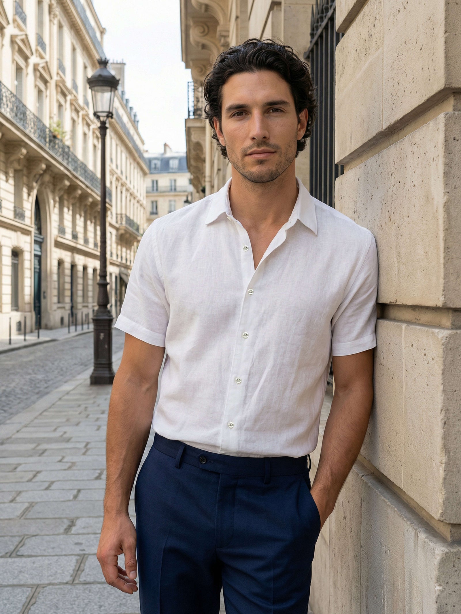 Celio Men White Solid Regular Fit Cotton Shirts