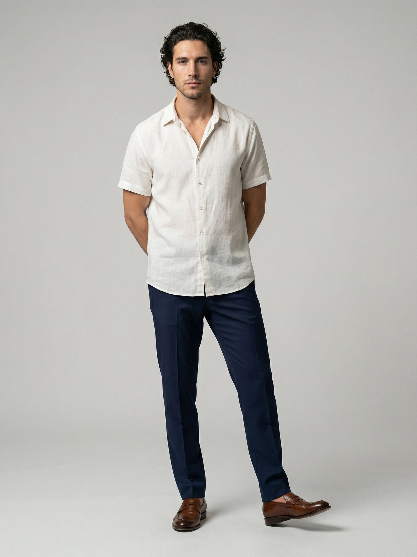Celio Men White Solid Regular Fit Cotton Shirts