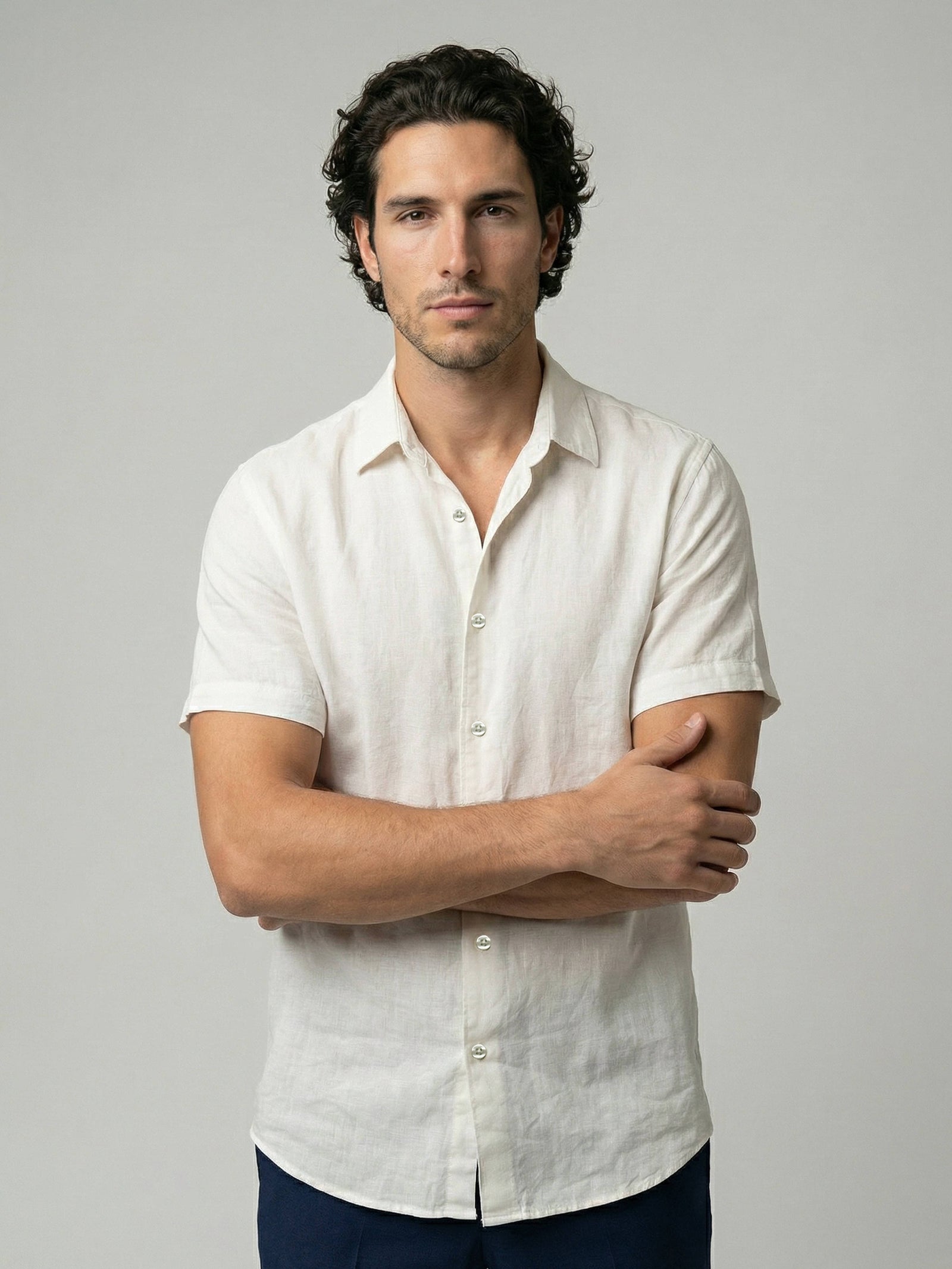 Celio Men White Solid Regular Fit Cotton Shirts