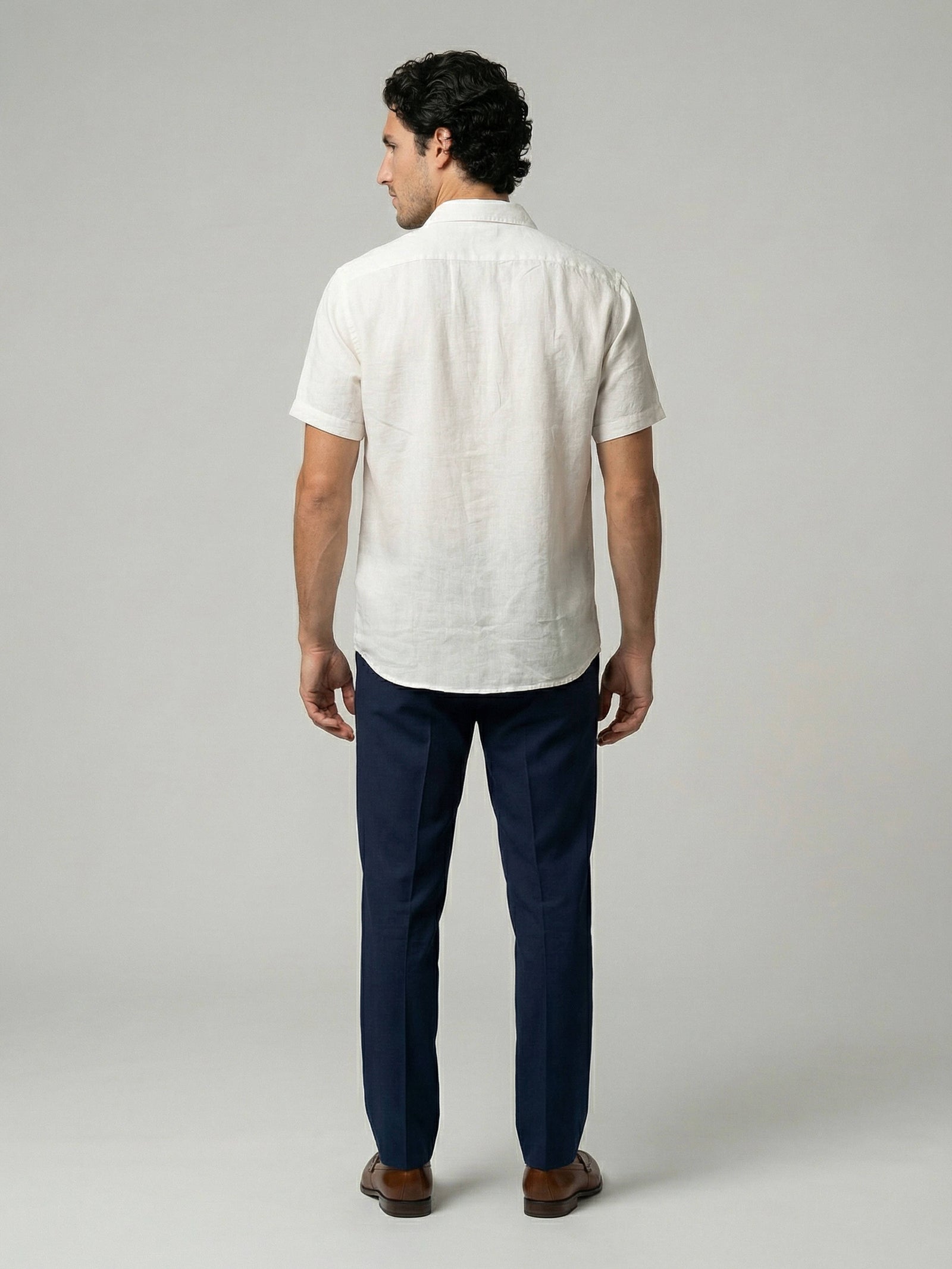 Celio Men White Solid Regular Fit Cotton Shirts