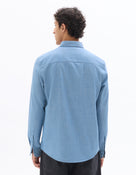 Celio Men Blue Solid Regular Fit Cotton Shirts