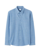 Celio Men Blue Solid Regular Fit Cotton Shirts