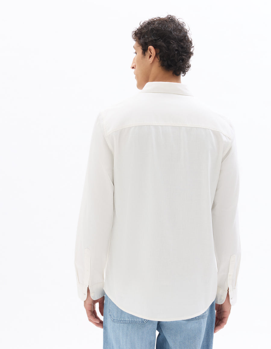 Celio Men White Solid Regular Fit Cotton Shirts