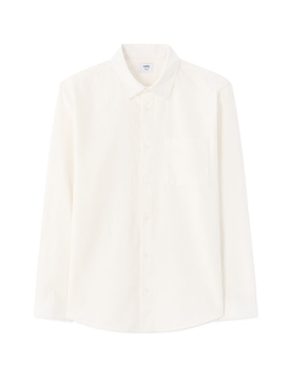 Celio Men White Solid Regular Fit Cotton Shirts