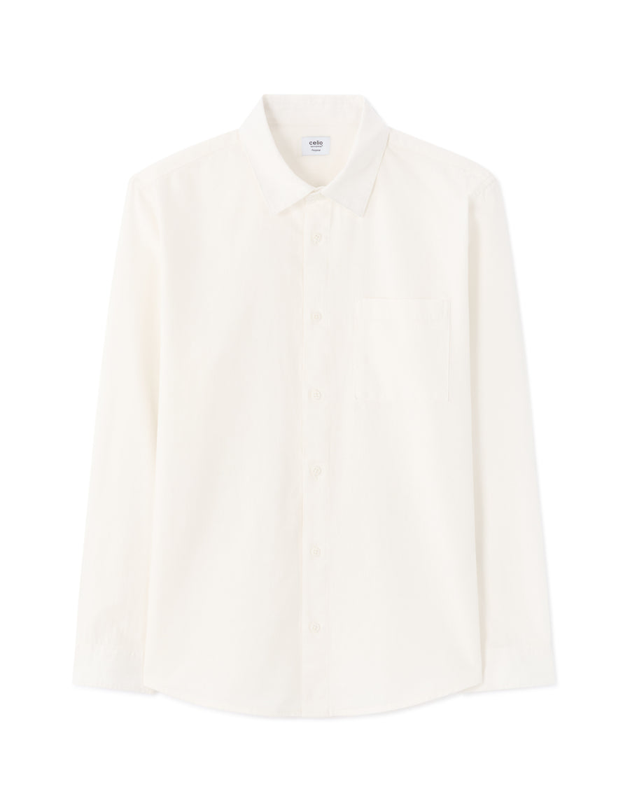 Celio Men White Solid Regular Fit Cotton Shirts