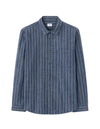 Celio Men Blue Striped Regular Fit Cotton Shirts
